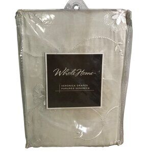 Whole Home Drapes Sheer Floral Embrodery Rod Pocket Teir 54" X 24" Irovy Sears